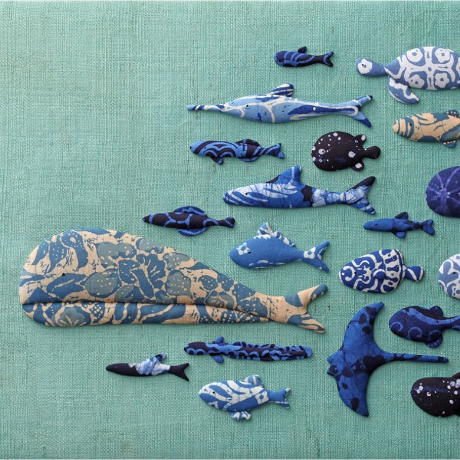 布のイラスト魚たち