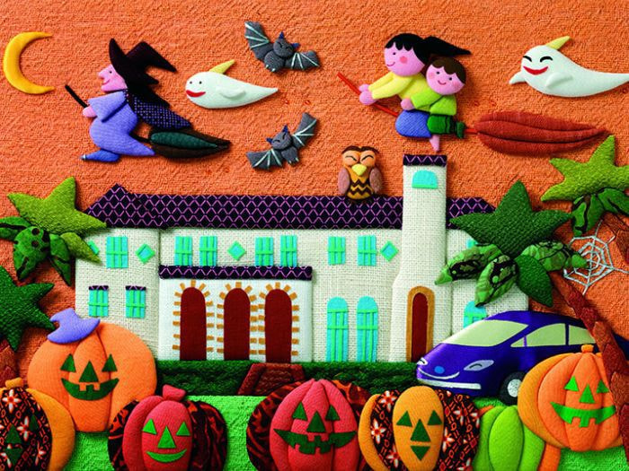 ハロウイン布のイラスト