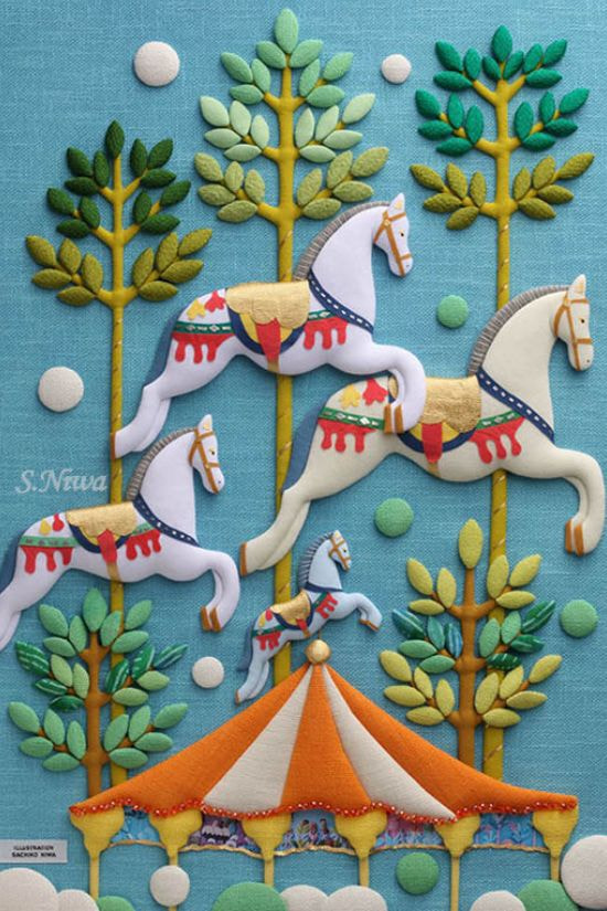 布のイラストメリーゴーランド