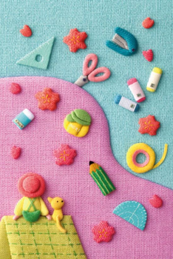 文房具 布のイラスト