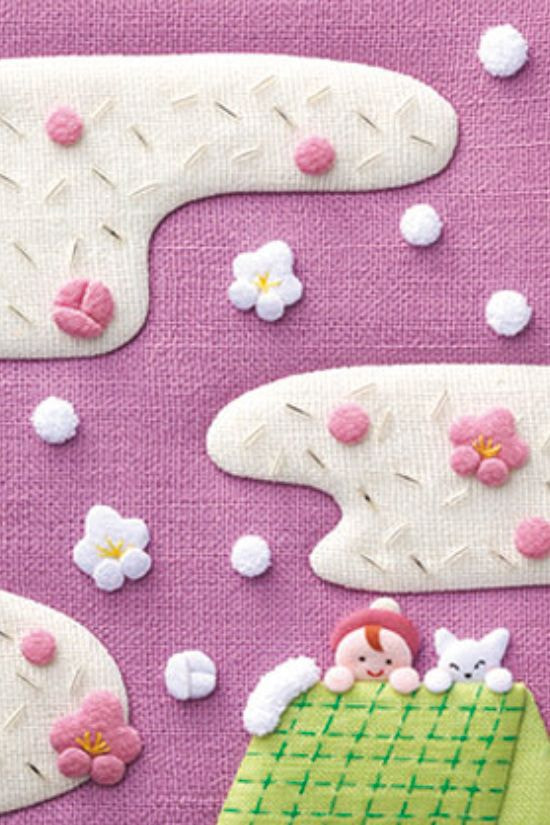 猫と雪見 布のイラスト